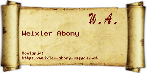 Weixler Abony névjegykártya